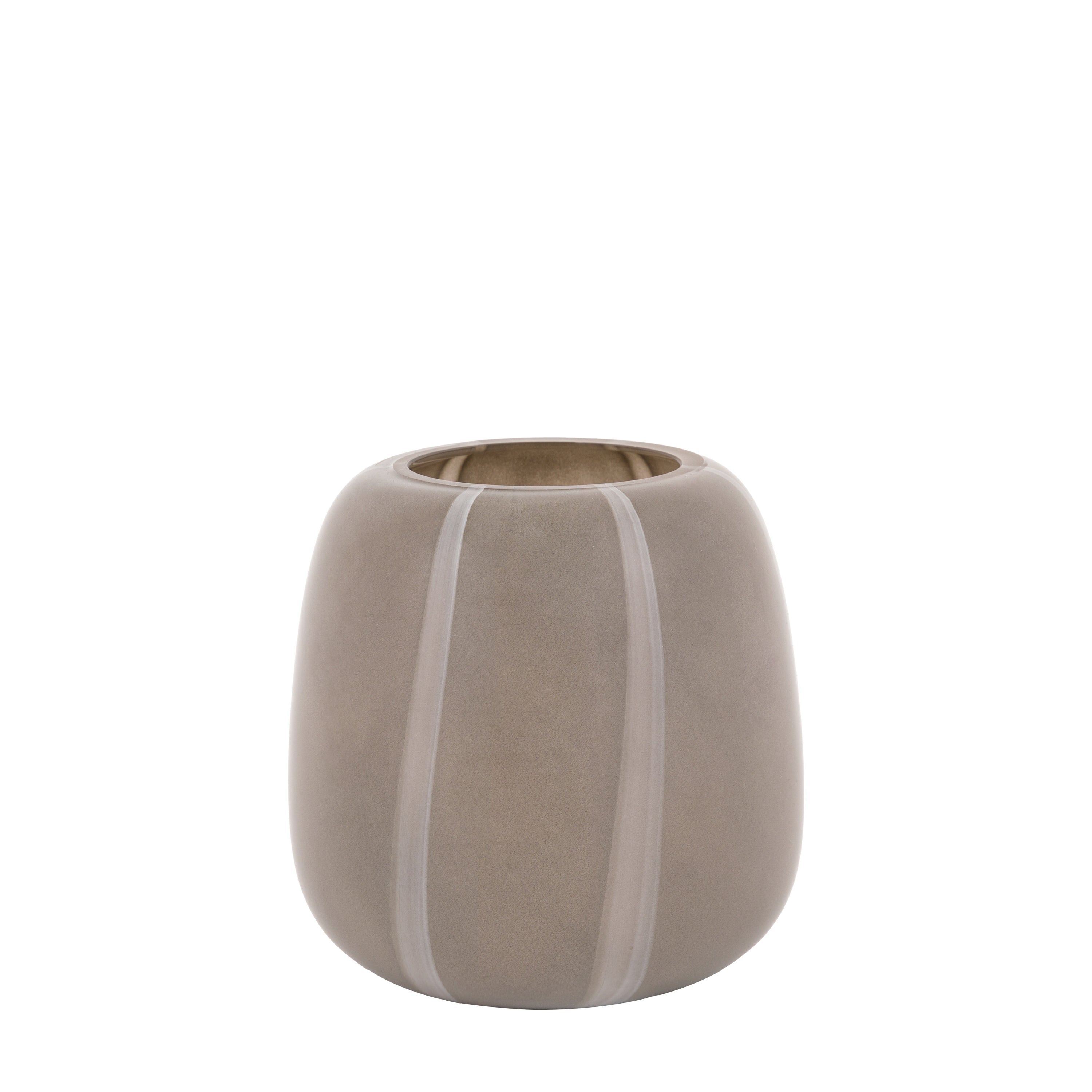 Claro Stripe Glass Vase Taupe