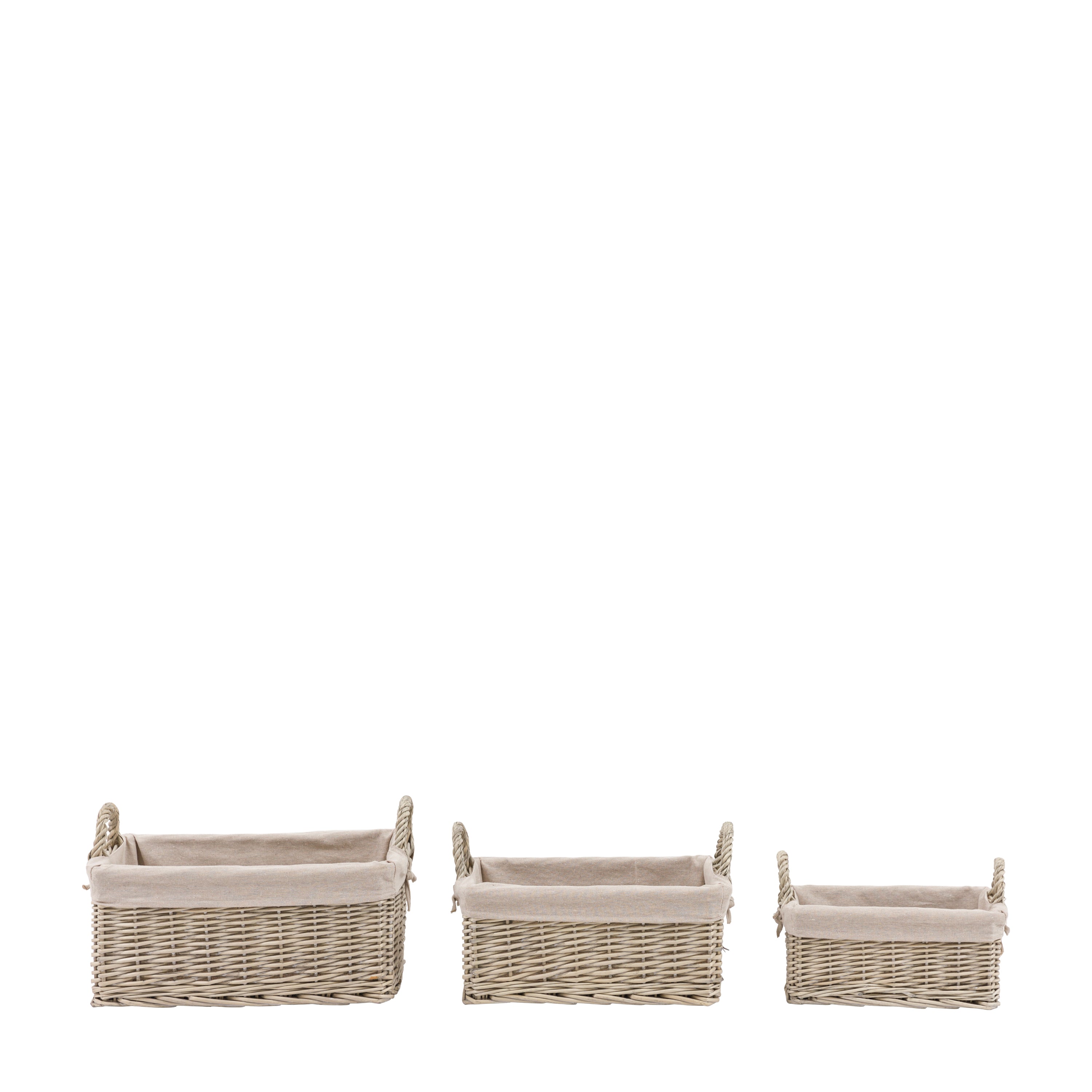 Rama Lined Baskets Natural S/3