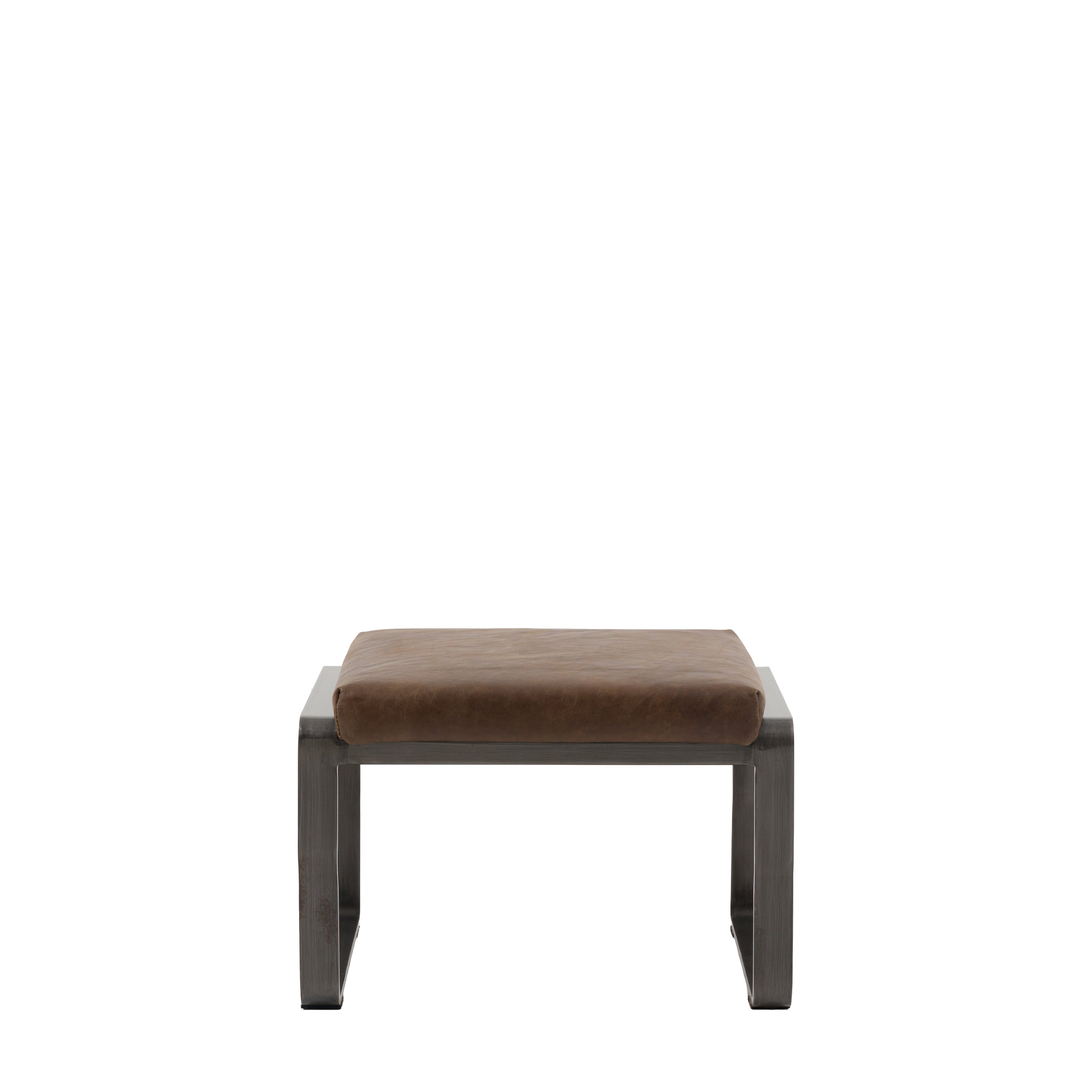 Fabien Footstool Brown Leather