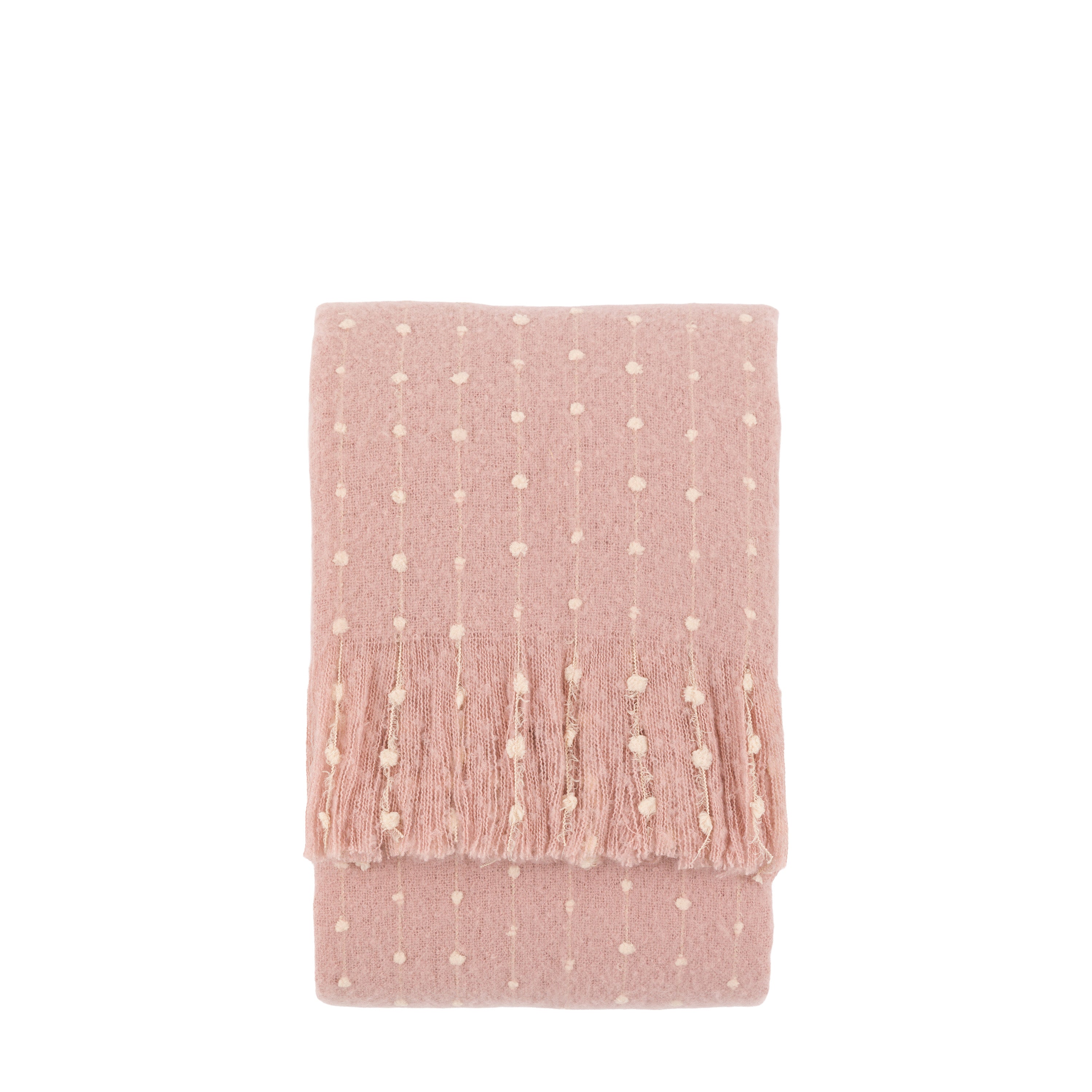 Dottie Faux Mohair Throw Rose Pink