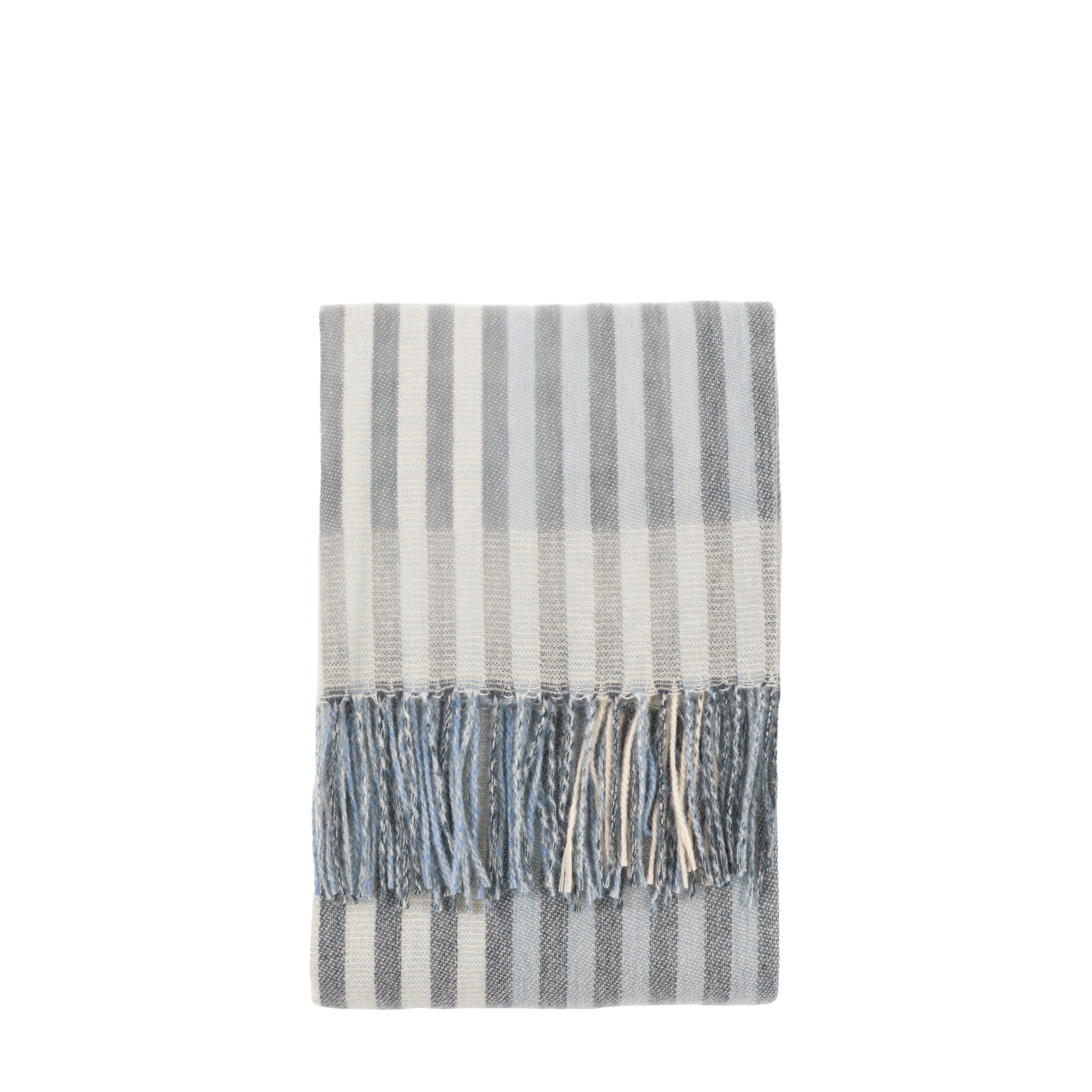 Lille Jacquard Stripe Throw Blue/Nat