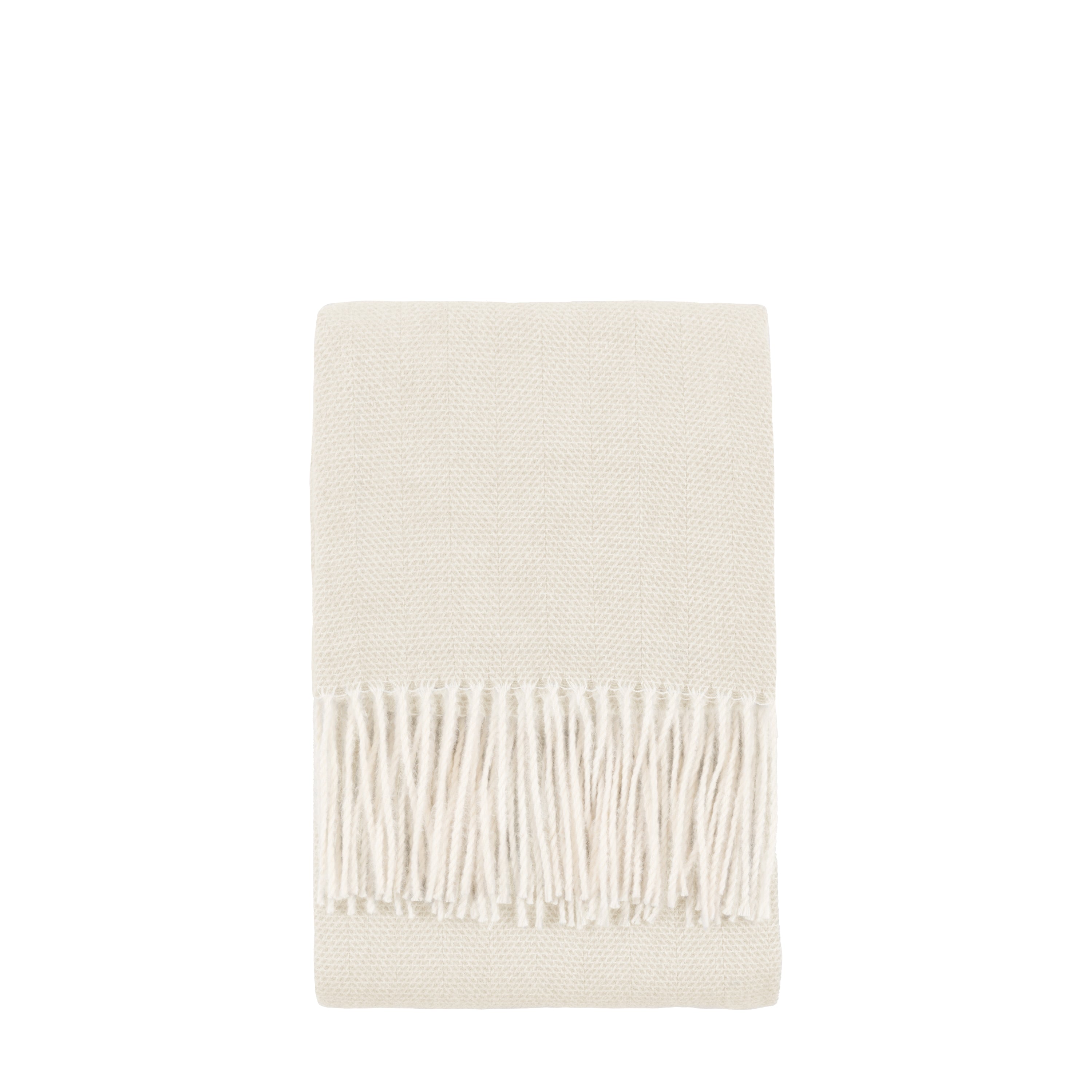 Cassis Herringbone Throw Ecru