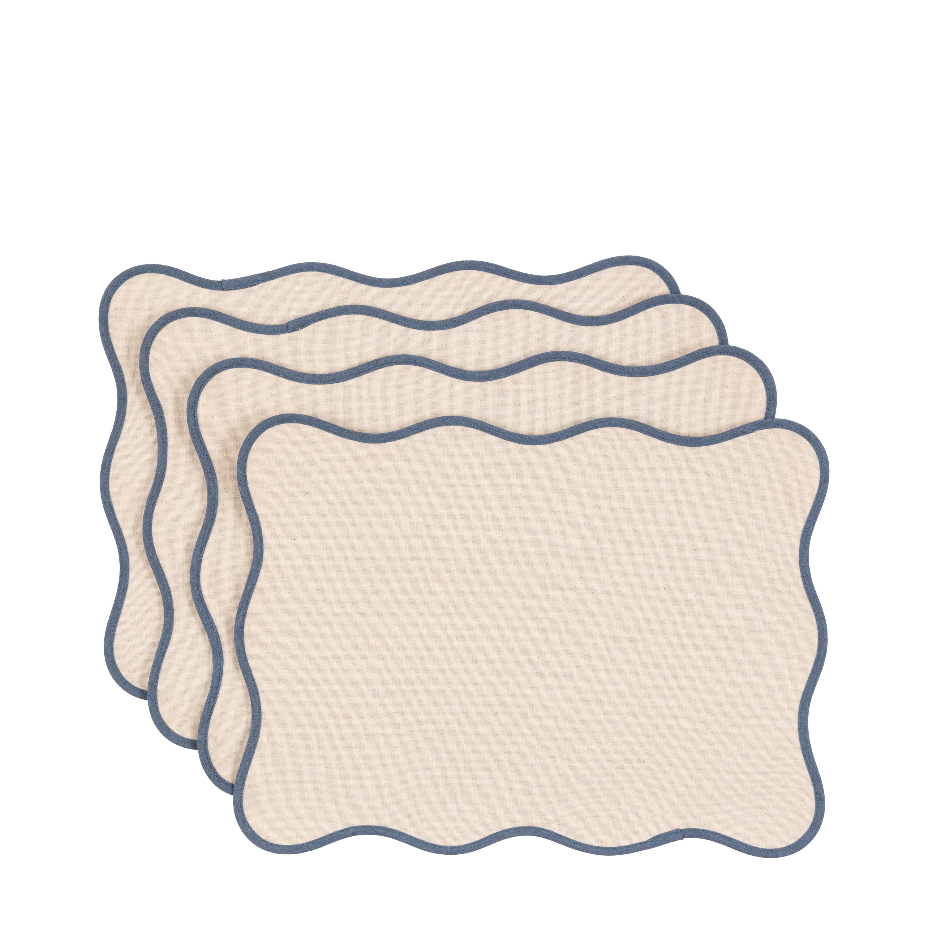 Scallop Edge Placemats Blue 4pk