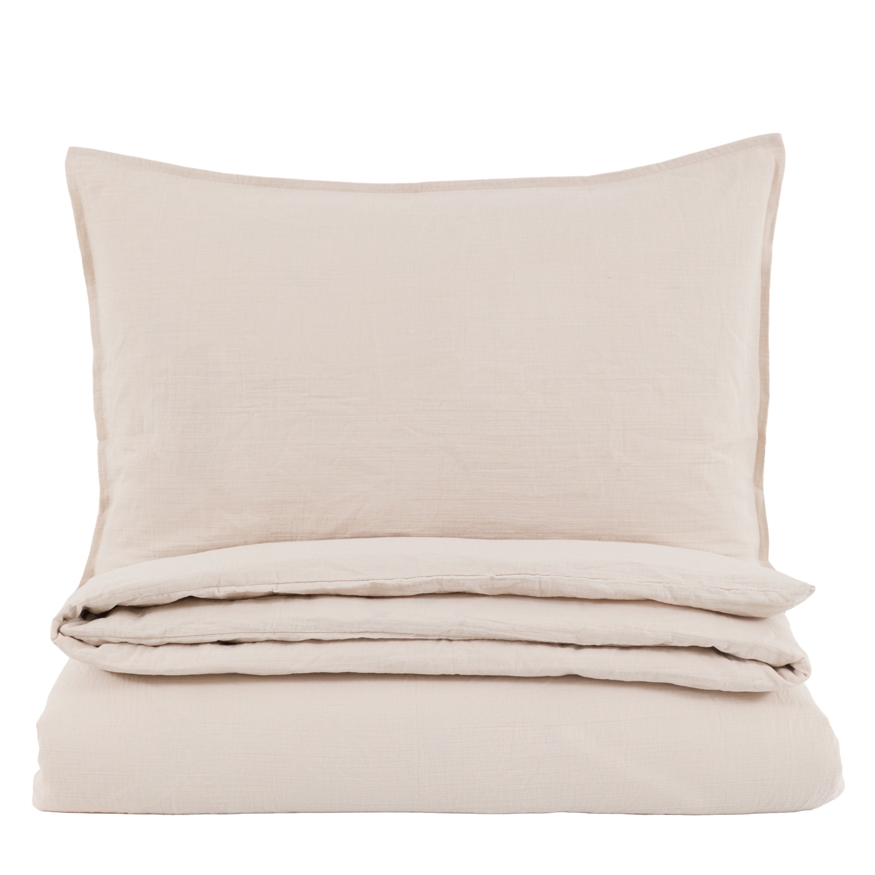 Alba Washed Cotton Quilt Cover Set Taupe Single