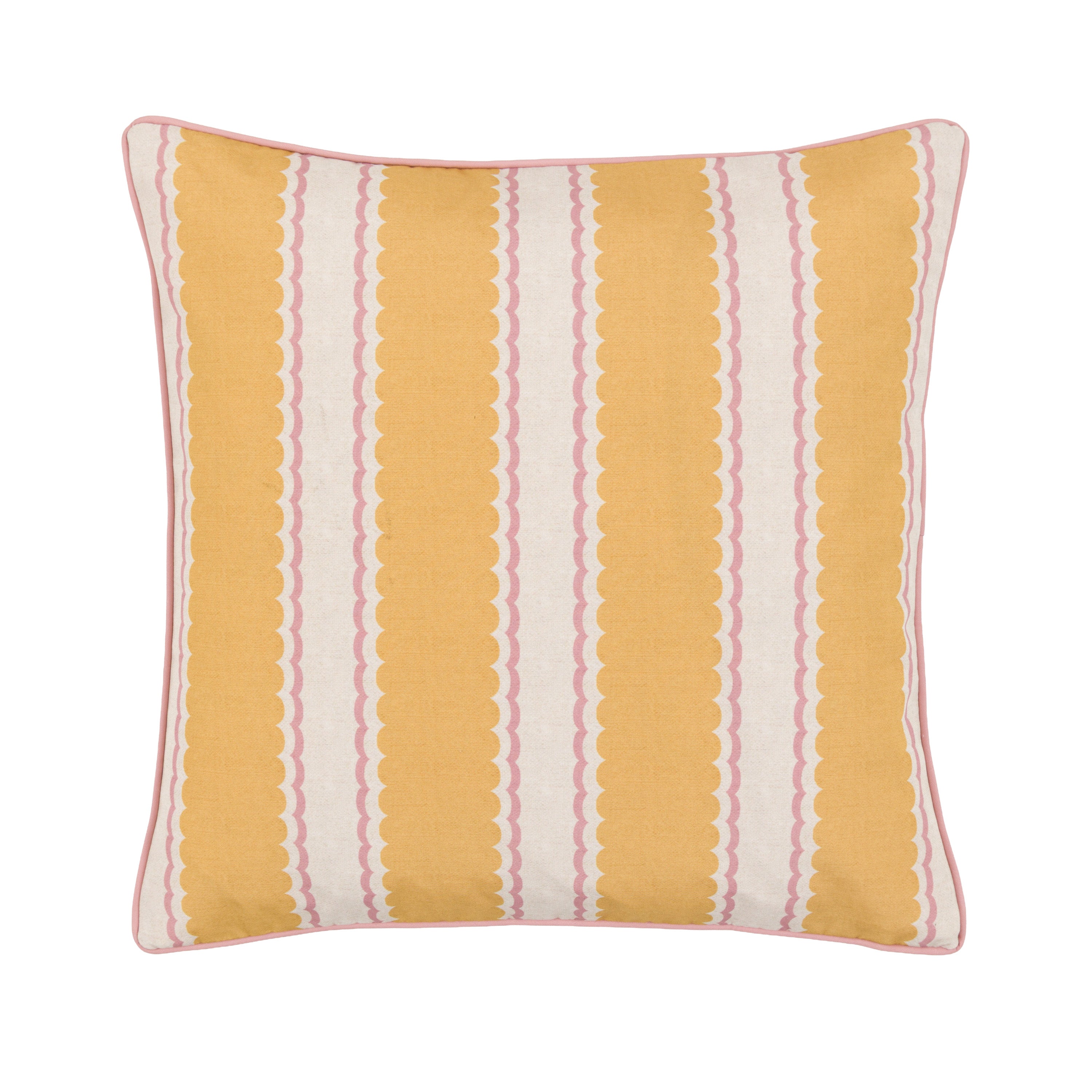 Calivana Stripe Cushion Ochre/Pink