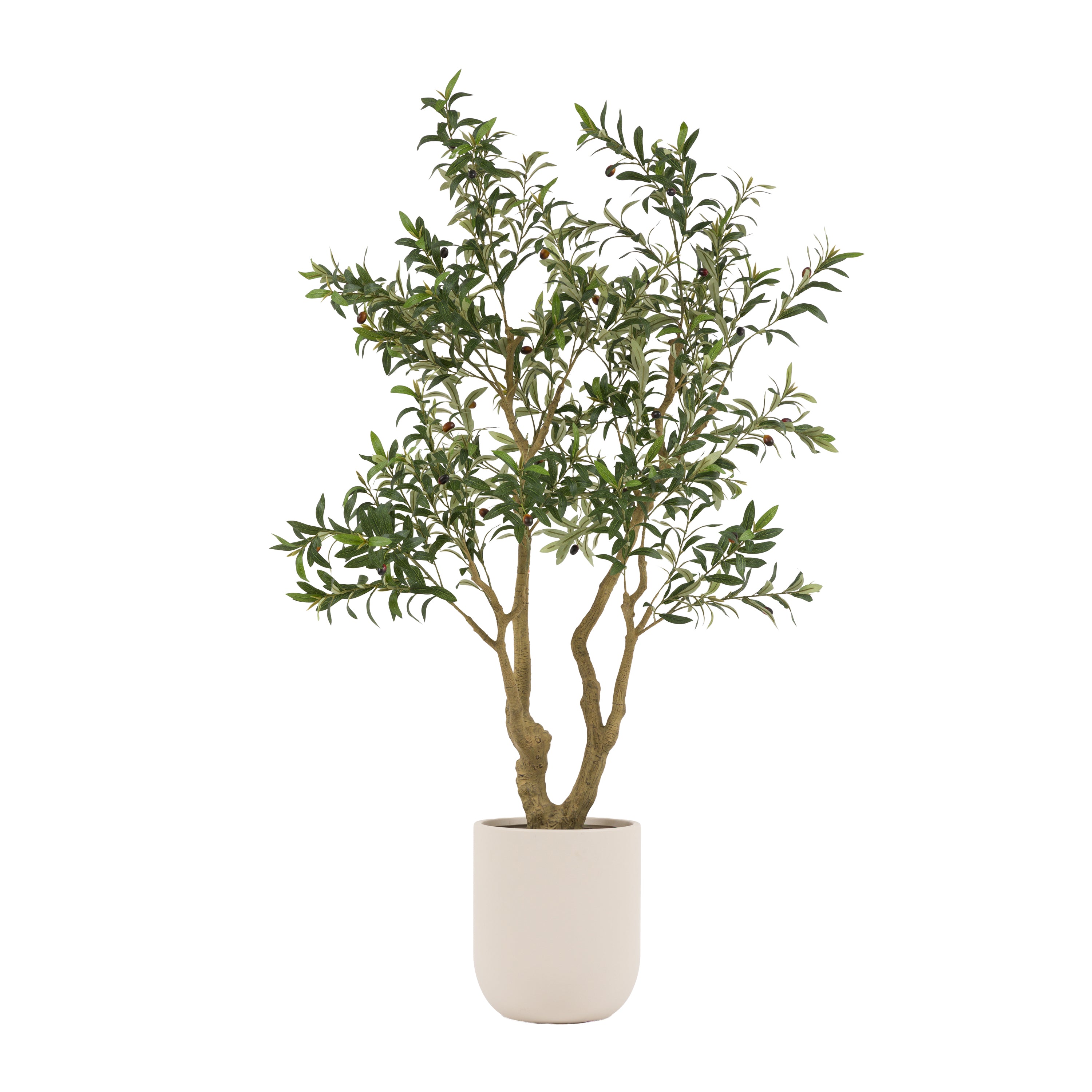 Faux Olive Tree in White Pot