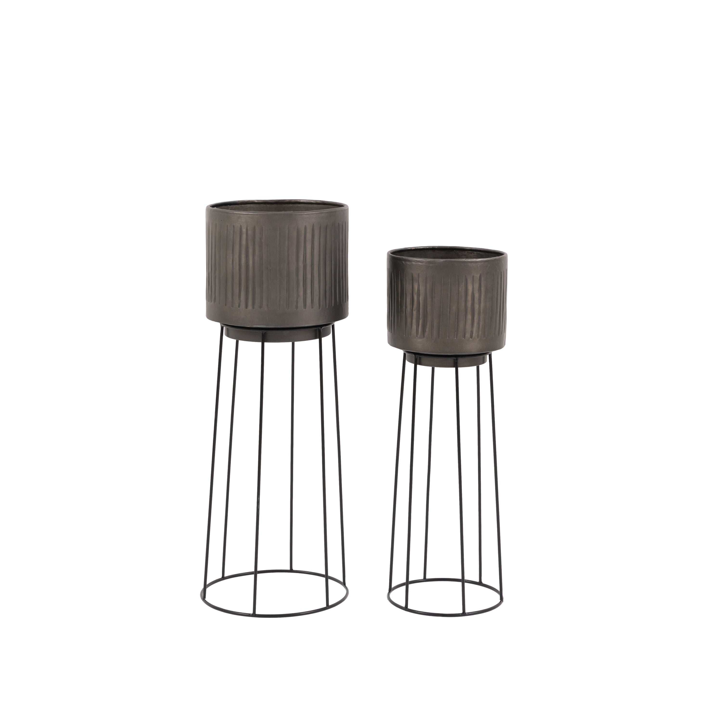 Elda Planters Pewter Set of 2