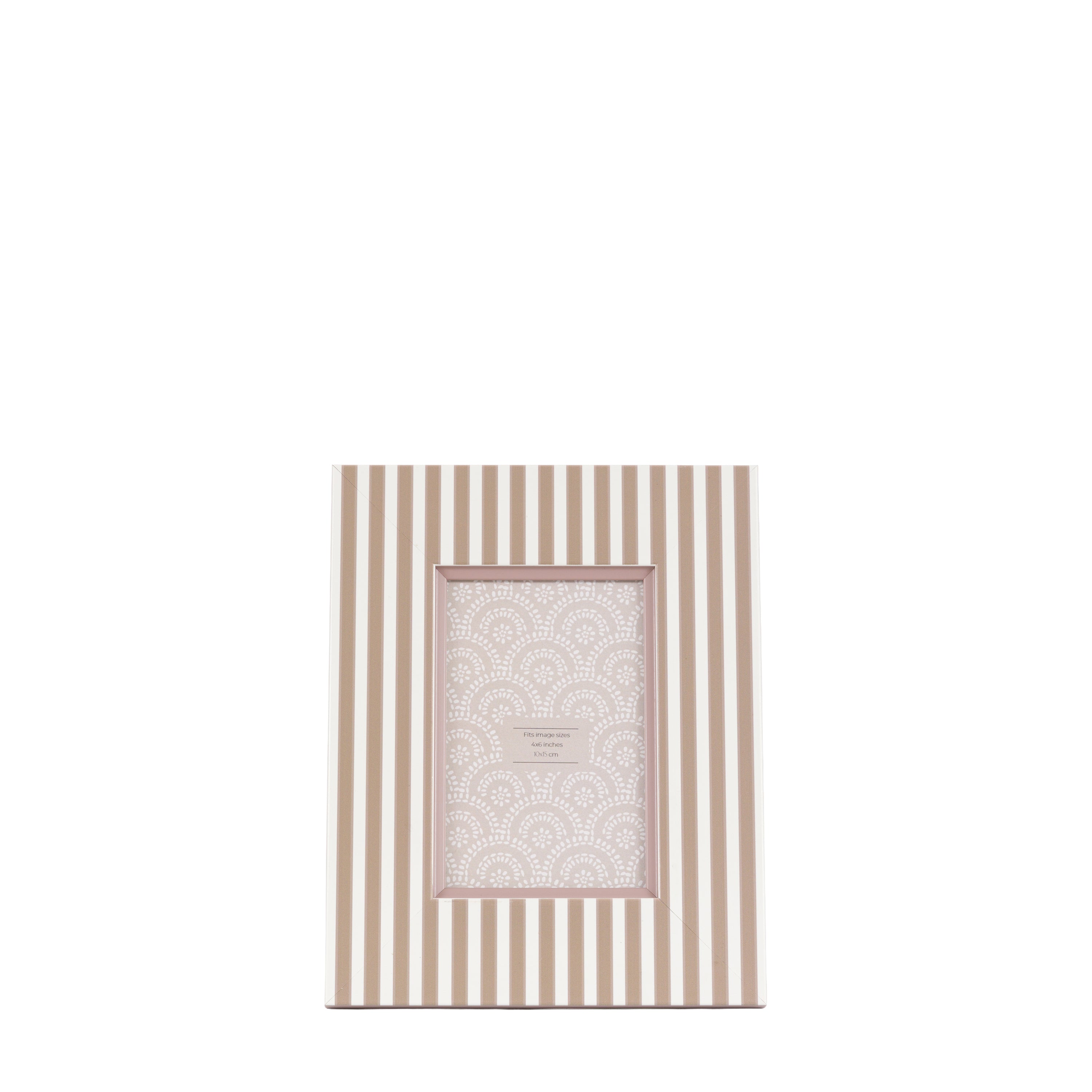 Stripe Photo Frame Olive & Fawn in (2pk)