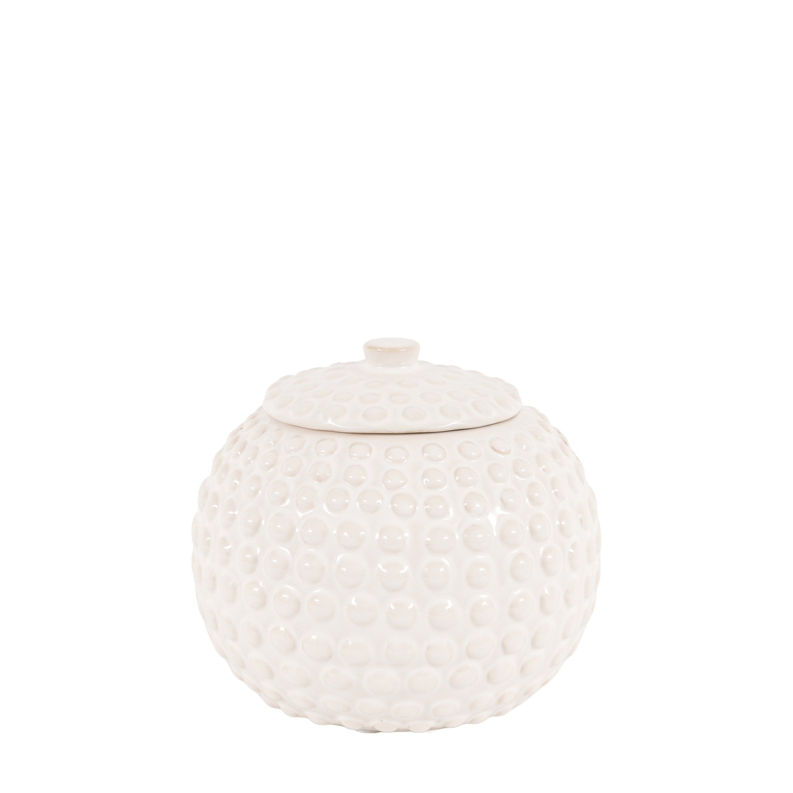 Alba Beaded Trinket Jar White