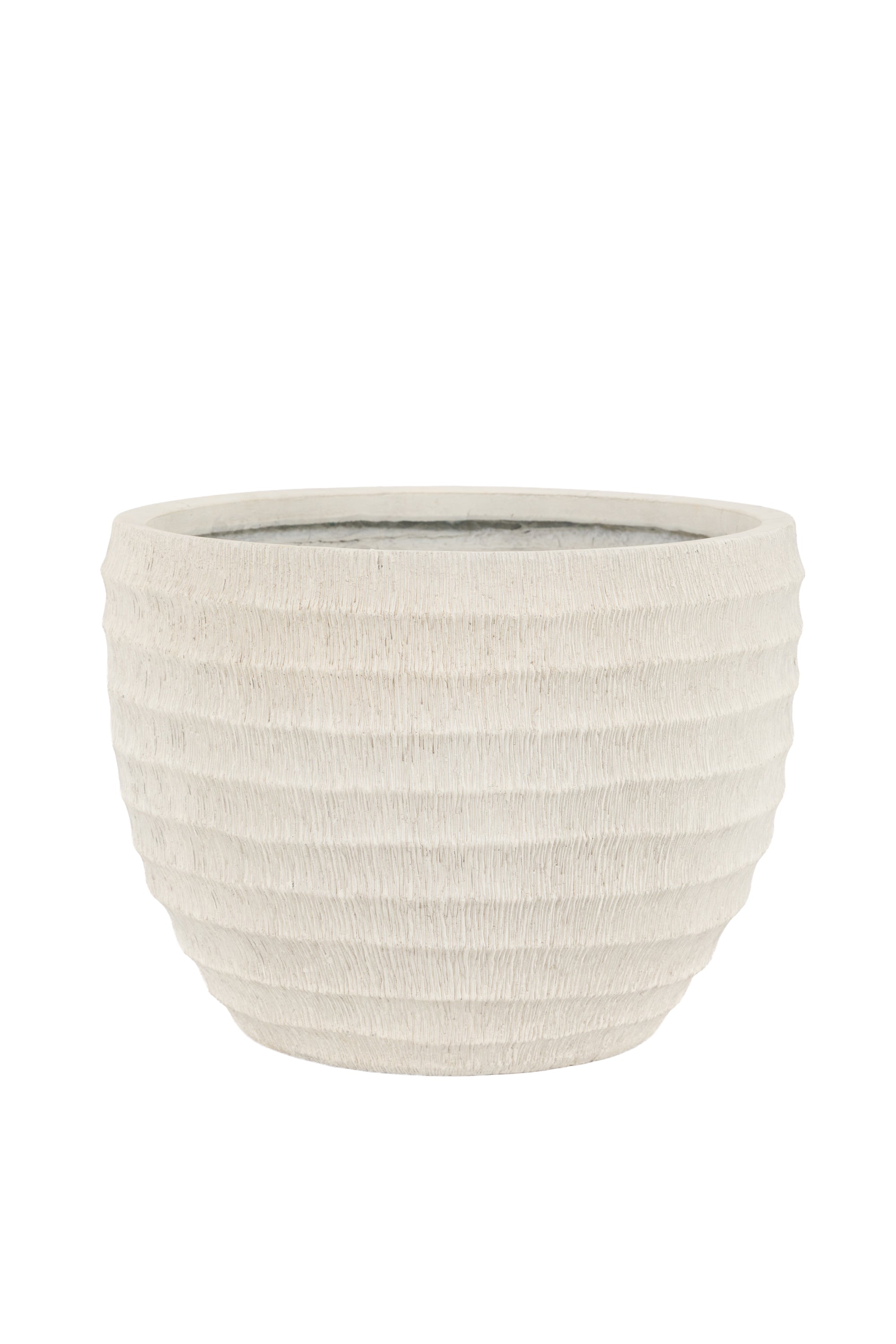 Lorca Ridged Outdoor Planter White