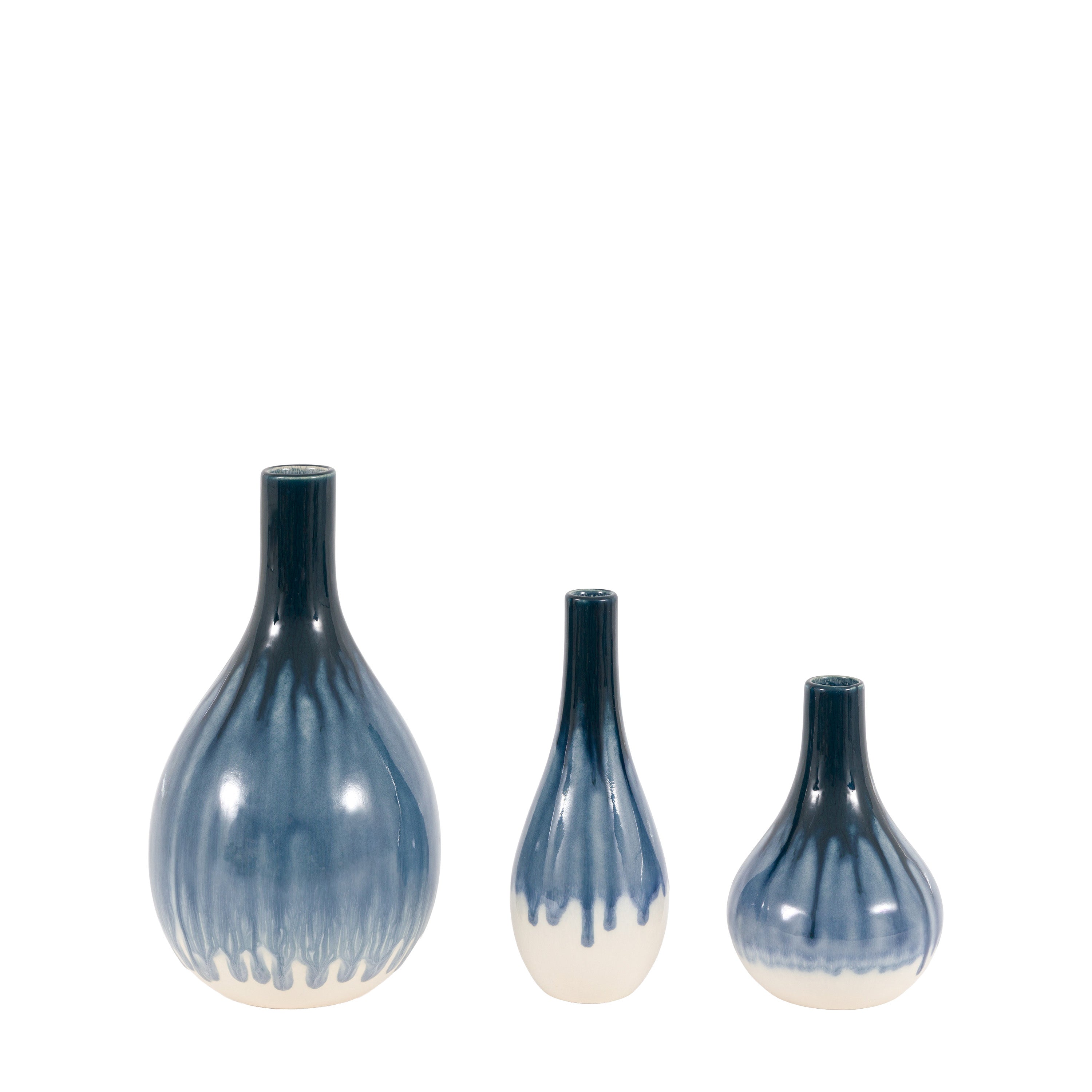 Orro Blue Organic Fade Ceramic Vase Set of 3