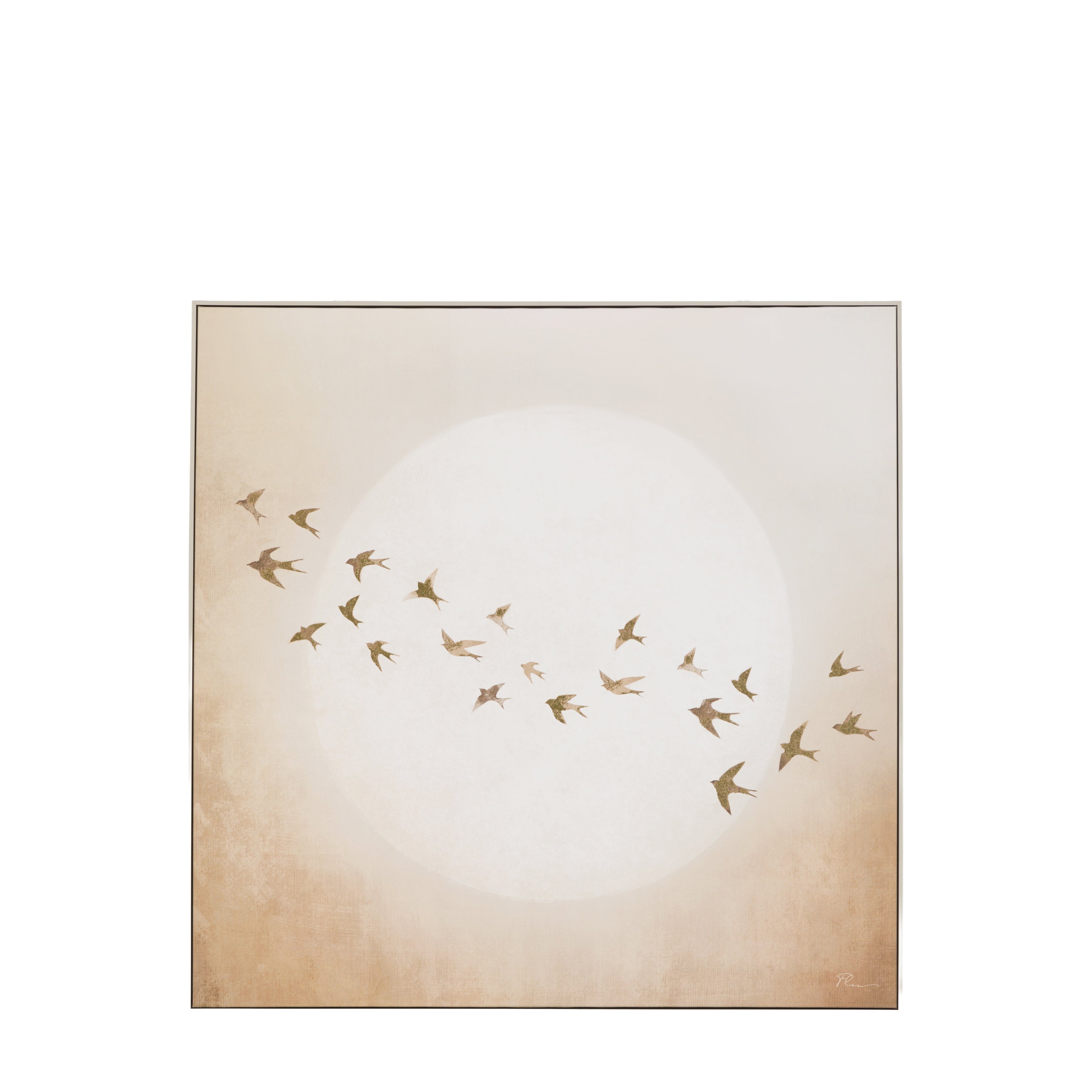 Golden Fight Framed Canvas